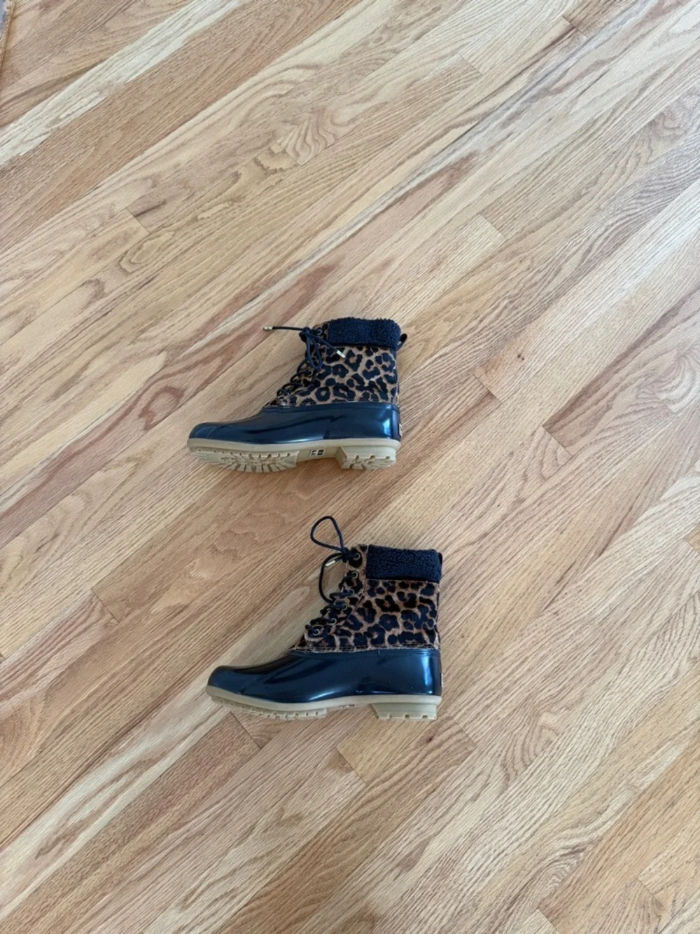 Sam Edelman Caldwell Women's Size 8 US LEOPARD HAIR Leather Duck Boots